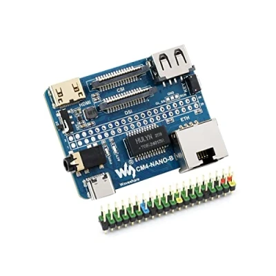 Imagen de Nano Base Board (B) para Raspberry Pi Compute Module 4, Mismo Tamaño Que CM4, con CM4 Socket, 40PIN GPIO, Gigabit Ethernet, USB2.0, DSI, CSI, HDMI, 3.5mm Conector de Audio, etc.
