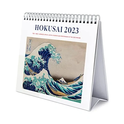 Imagen de Grupo Erik Calendario escritorio Deluxe Japanese Art Hokusay 2023 sobremesa con certificado FSC │ mesa anual Producto licencia oficial