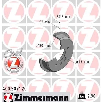 Imagen de Tambor de freno ZIMMERMANN 400.5071.20