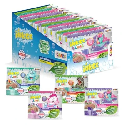 Imagen de INKEE Bath Slime Mini Caja de 20 Sobres para la Bañera, Convierte el Agua en Slime, Colores y Aromas Surtidos