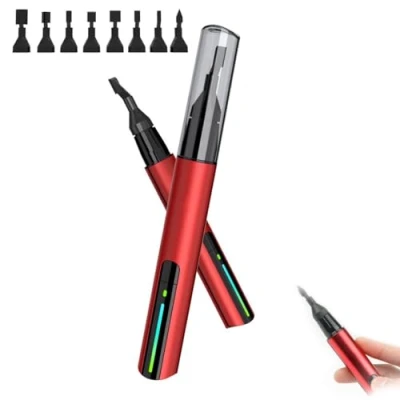 Imagen de lijadora alternativa Mini lijadora, pluma de microlijado eléctrica portátil recargable por USB con cabezal lijado 8 piezas y papel lija autoadhesivo, pequeña