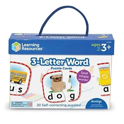 Imagen de Learning Resources Puzles de palabras 3 letras , preparación preescolar, autocorrección, niños, 3+ años