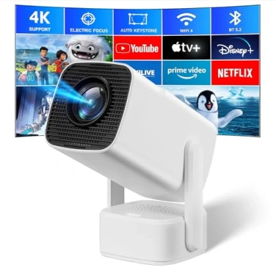 Imagen de Mini Proyector Portatil,SEPYMP Android 4K,Home Cinema Altavoces de 5W,1080P FHD,compatibile con iOS/Android/PC/,Netflix Preinstalado