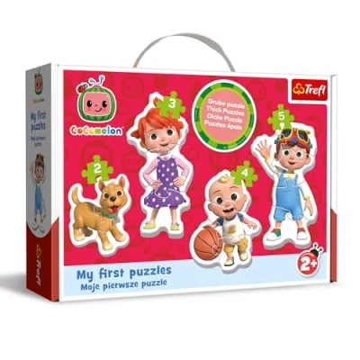 Imagen de Trefl Cocomelon 4 Grandes de Formas para los más pequeños, 2 a 5 Piezas, Puzle con Personajes la Serie Infantil, Juego niños Partir años, Multicolor (36129)