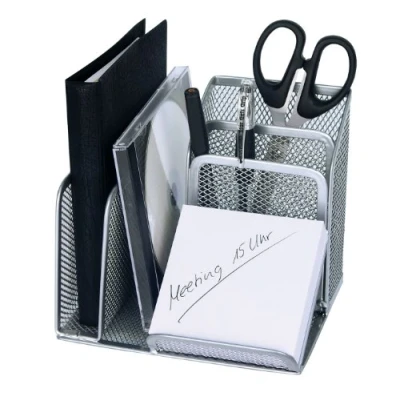 Imagen de Wedo 065554 Organizador de mesa para bolígrafos y otros elementos oficina (malla, 15,8 x 14,5 13,5 cm, varios compartimentos)