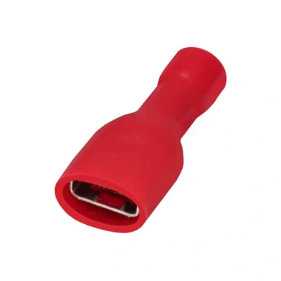 Imagen de Heschen Hembra Quick Disconnect Terminal de cable (vinilo, totalmente aislado, 6,3 x 0,8 mm, para 0,5 1,5 mm², 22 16 AWG), color rojo
