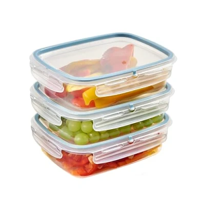 Imagen de Snips, Snipslock Contenedor rectangular, 1.40 Lt, Set 3 pzs, Envase para Alimentos, Caja de Almacenamiento Frigorífico 23.5 x 18.5 11 cm, Made in Italy, 0% libre BPA y ftalatos