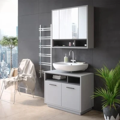 Imagen de Vicco Mueble bajo Lavabo Beatrice, Gris/Antracita, 80 x 64 cm