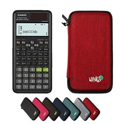 Imagen de CALCUSO Paquete económico: Calculadora Escolar técnico científica Casio FX 991 ES Plus 2 + Funda Protectora WYNGS roja Garantía ampliada by