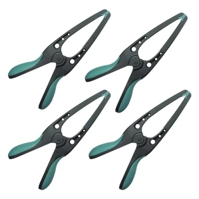 Imagen de wolfcraft 4 pinzas con mordazas acabadas en punta PRO 70 I 8643000 Pinza de precisión para trabajos delicados, perfecta proyectos bricolaje y modelismo