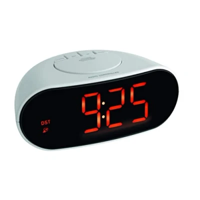 Imagen de TFA Dostmann 602505 Despertador digital inalámbrico con números luminosos, plástico, blanco, negro, 170 x 110 78 mm