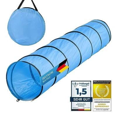Imagen de Túnel de Agilidad para Perros Juego Cueva Incl. Clavijas y Bolsa Transporte (300 cm)