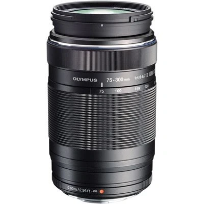 Imagen de Olympus M.Zuiko Digital EZ M7530 75 300 mm 1:4.8 6.7 Objetivo II, Adecuado para Todas Las cámaras MFT (Modelos OM D &amp; Pen, Serie G de Panasonic), Negro