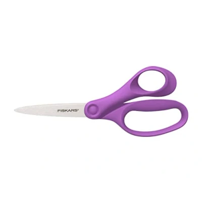 Imagen de Fiskars Tijeras escolares, Para niños a partir de 12 años, diestros, Longitud total: 18 cm, Hojas acero inoxidable, Violeta, 1067857