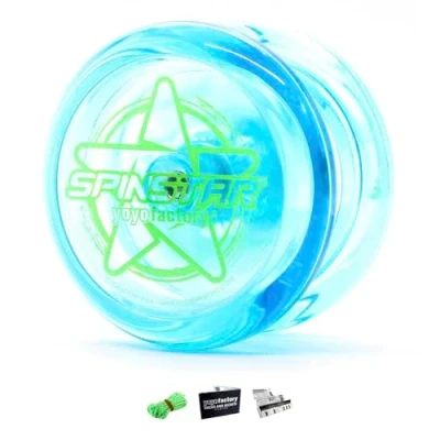 Imagen de YoyoFactory SPINSTAR Yo Azul (Genial para Principiantes, Juego Yoyo Moderno, Cuerda e Instrucciones Incluidas)