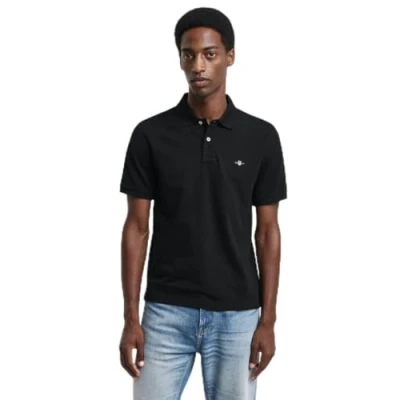 Imagen de GANT Reg Emb Archive Shield Polo Camisa, Negro, XL Hombres