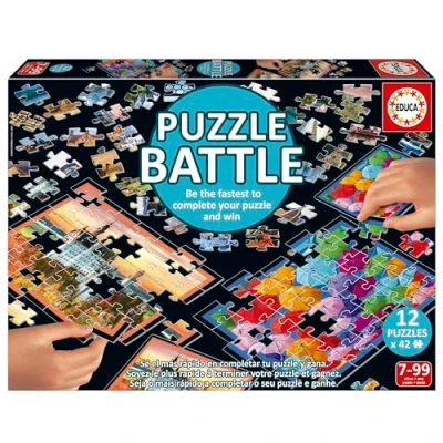 Imagen de Educa Puzzle Battle Paisajes. Una auténtica Batalla de Piezas Sé el Primero en completar tu para convertirte Ganador. A Partir 7 años (20121)