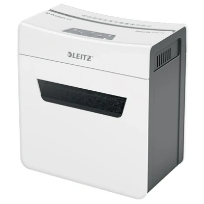 Imagen de Leitz IQ 6X Premium Destructora de Papel Corte Transversal P4, 7 6 Hojas (70 80 gms), Papelera Extraíble 10 L, Gama Protección, Blanca, 80900000