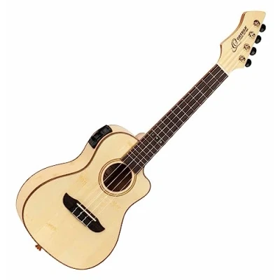 Imagen de Ortega Guitars Ukelele Concierto electroacústico Horizon Series pala invertida Gig Bag funda incluida Bambú, Okoume (RUBO CE)