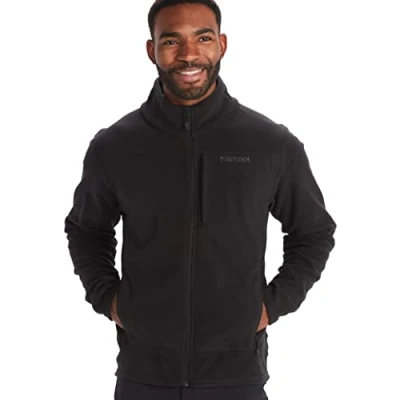 Imagen de Marmot Hombre Reactor Polartec Jacket, chaqueta polar cálida, de exterior con cremallera completa, jersey transpirable y resistente al viento, Black, S