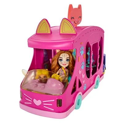Imagen de Enchantimals Glam Party, Camión de estilismos, Conjunto Juego con muñeca y Accesorios, Incluye una Figura Mascota Mejor Amiga, un Remolque más, Regalos para niños niñas +3años, HPB34