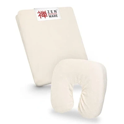 Imagen de ZEN Funda camilla masaje ajustable y reposacabezas Sabana de felpa suave para cosmética, fisioterapia tratamiento Sabanas lavables a 60 Crema