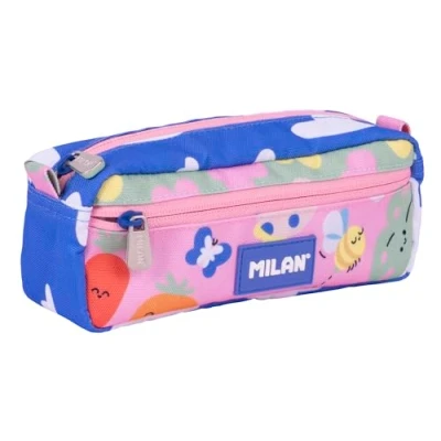 Imagen de Estuche Portatodo Milan Rectangular 2 Cremalleras Serie Especial Green &amp; Grow