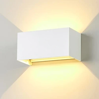 Imagen de Dr.lazy 20W Apliques Pared LED 3000K Blanco Cálido 1600LM, Lámpara de Interior, Exterior Impermeable IP65, Aplique Moderna Angulo Haz Ajustable (Blanco/3000K)