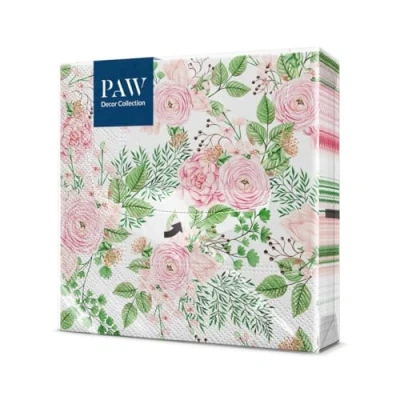 Imagen de PAW Servilletas Papel 3 Capas (33 x 33 cm) I 20 Unidades Perfecto para Cumpleaños, Fiestas, Bodas, Comuniones y Celebraciones Decoración de Mesa Elegantes Flores Escaramujo