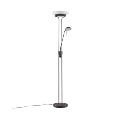 Imagen de LED lámpara de pie &#039;Yveta&#039; (Tradicional) en Marrón hecho Vidrio e.o. para Salón &amp; Comedor (1 llama,) Lindby pie,