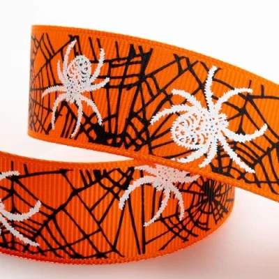 Imagen de Italian Options Cinta de arañas Halloween, 25 mm x 5 metros, grogrén naranja