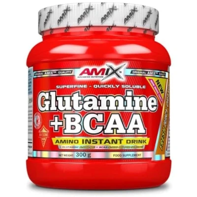 Imagen de AMIX Bcaa Glutamina 300 Gramos Complemento Alimenticio de en Polvo Reduce el Catabolismo Muscular Óptimo para Deportistas Sabor Lima Limón Aminoácidos Ramificados