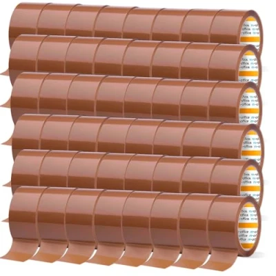 Imagen de m office Cinta Adhesiva, Adhesiva Marrón de Embalar, Rollo para Embalaje Cajas, Envíos, Mudanzas y Manualidades, Precinto Seguro Resistente, (48 unds, 48mmx66m)
