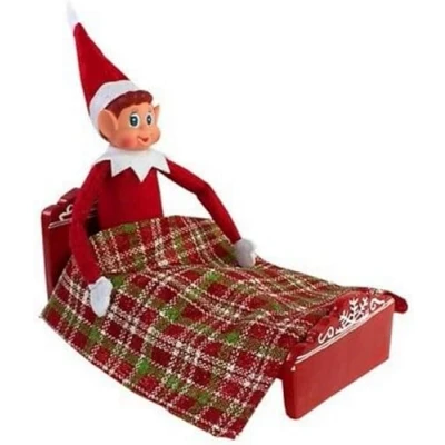 Imagen de PMS 523097 Cama de Elfo polipiedra Decoración en Miniatura 9.5 x 4.5 Pulgadas 1 Pieza Accesorio, Rojo