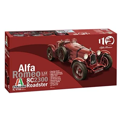 Imagen de Italeri 4708 Alfa Romeo 8C/2300 1931 33 Automodell Bausatz 1:12 4708S réplica Fiel, modelismo, Hobby, encolado, Kit de plástico, Montaje, Color Red, Mittel