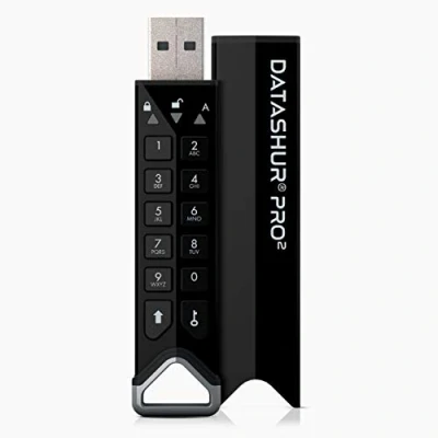 Imagen de iStorage datAshur PRO2 64GB Unidad flash USB segura Certificación FIPS 140 2 Nivel 3 Protegido por contraseña Resistente al polvo y agua