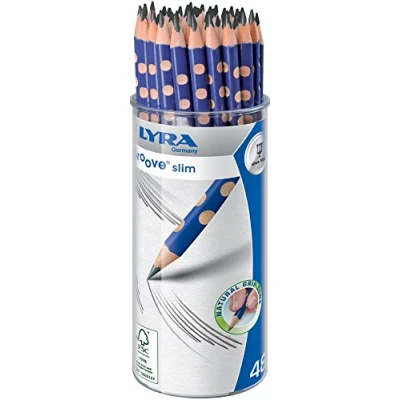Imagen de LYRA Groove Slim, Lápices de grafito ergonómicos, Triangular con zona grip natural, Bote plástico