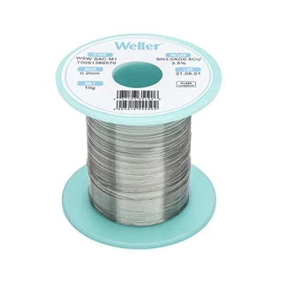 Imagen de Weller WSW SAC M1 (T0051386570) Alambre De Soldadura Sin Plomo, Ø 0,2 Mm, Aleación Sn96.5Ag3.0Cu0.5, Contenido Fundente 3.5% 10g