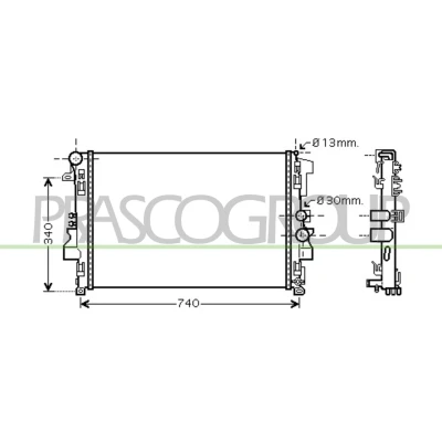 Imagen de PRASCO ME907R014 Radiador, refrigeración del motor Aluminio 680mm 396mm 23mm Aletas unidas mecánicamente MERCEDES BENZ: Vito Mixto