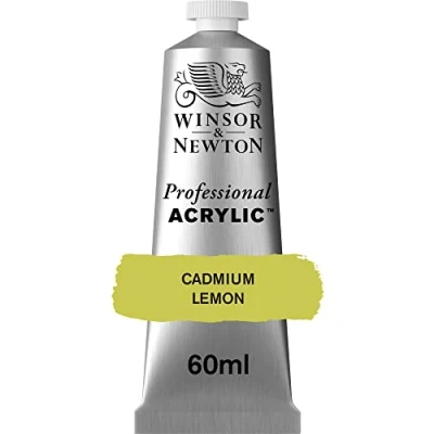 Imagen de Winsor &amp; Newton acrílico profesional Artist&#039;s tubo de pintura acrílica 60ml, color amarillo cadmio limón