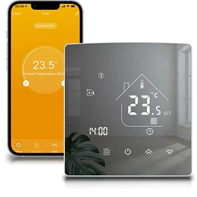 Imagen de Beok Tuya Termostato Inteligente de calefacción WiFi Pared para eléctrica por Suelo Radiante Compatible con Alexa, Google 16A TGR85WIFI