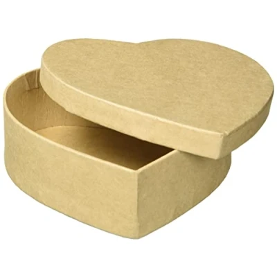 Imagen de GLOREX Caja Corazón, Cartón, Naturaleza, 12 x 3,8 cm