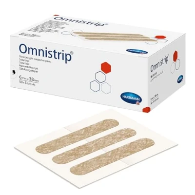 Imagen de Hartmann Omnistrip parche para cerrar de forma atraumática pequeñas heridas y incisiones quirúrgicas 6x38 mm, 59301