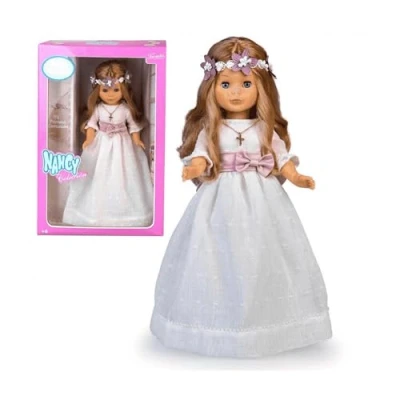 Imagen de Nancy Colección, Primera Comunión, muñeca Vestido y Corona Flores, Rubia, con Blanco, para Regalar, Reedición 2023, Multicolor