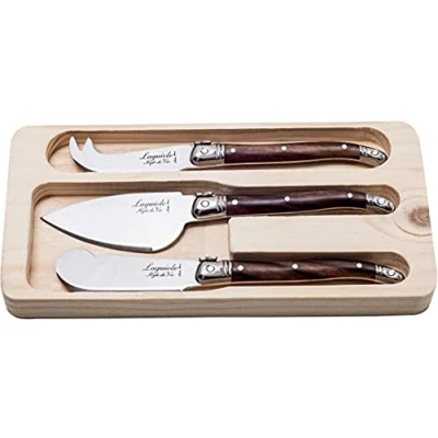 Imagen de Laguiole Style de Vie Juego cuchillos para queso, 3 piezas, color madera
