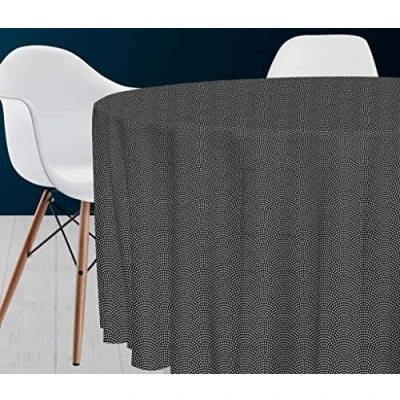Imagen de Soleil d&#039;ocre Mantel, Redondo, Gris, Diametre 180 cm