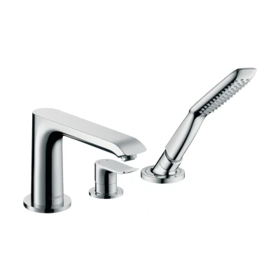 Imagen de Hansgrohe 31190000 Metris grifería de 3 agujeros para borde bañera, cromo
