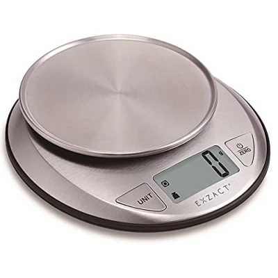 Imagen de Exzact Balanza Electrónica de Cocina/Escala con Pantalla Grande Función Medición Líquido Volumen/Auto Cero/Tara 5 kg / 11 LB