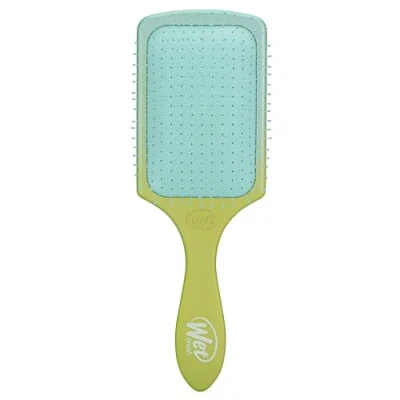 Imagen de WetBrush Paddle Detangler with HeatFlex Bristles and Aquavents to Help Drying, Wider Surface Area Detangles in Less time, Hair Ease, Feel Good Ombre, Green Blue
