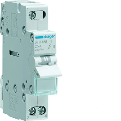 Imagen de Hager SFH125 Conmutador modular 1 polo 25a comun arriba i ii